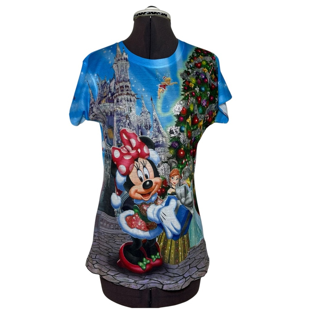Disney Women’s Sublimated Ink Art Walt Disney World Holiday Lightweight Shirt M